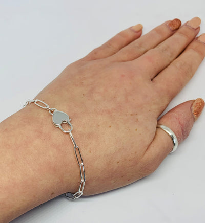 Heart Padlock Clasp Bracelet