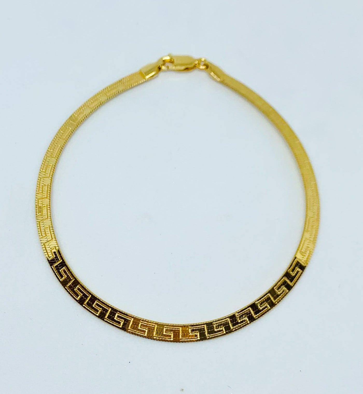 Gold Greek Key Flat Bracelet