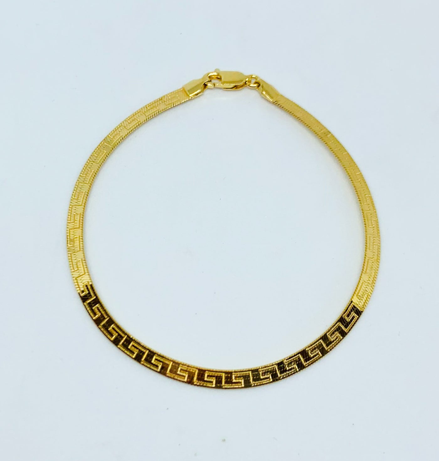 Gold Greek Key Flat Bracelet