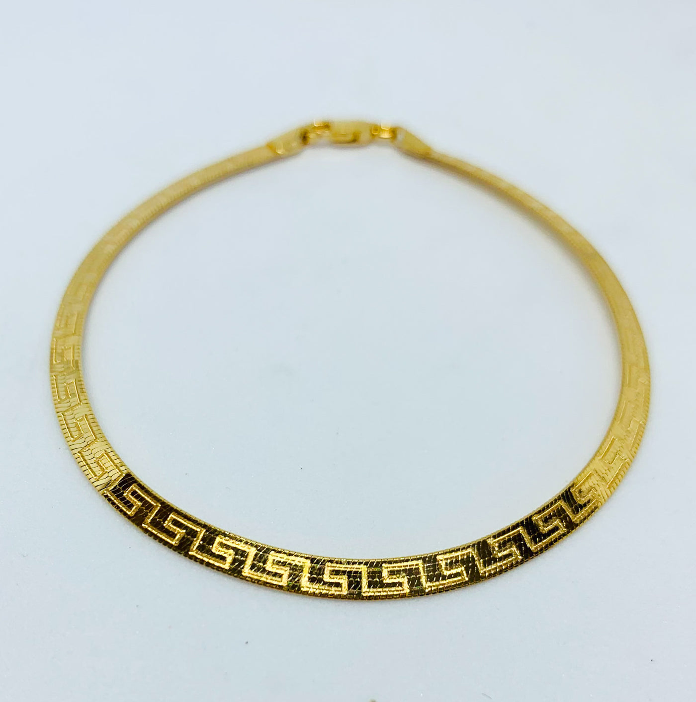 Gold Greek Key Flat Bracelet