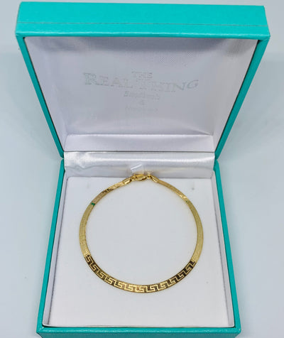 Gold Greek Key Flat Bracelet