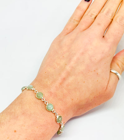 Aquamarine Round Stone Bracelet