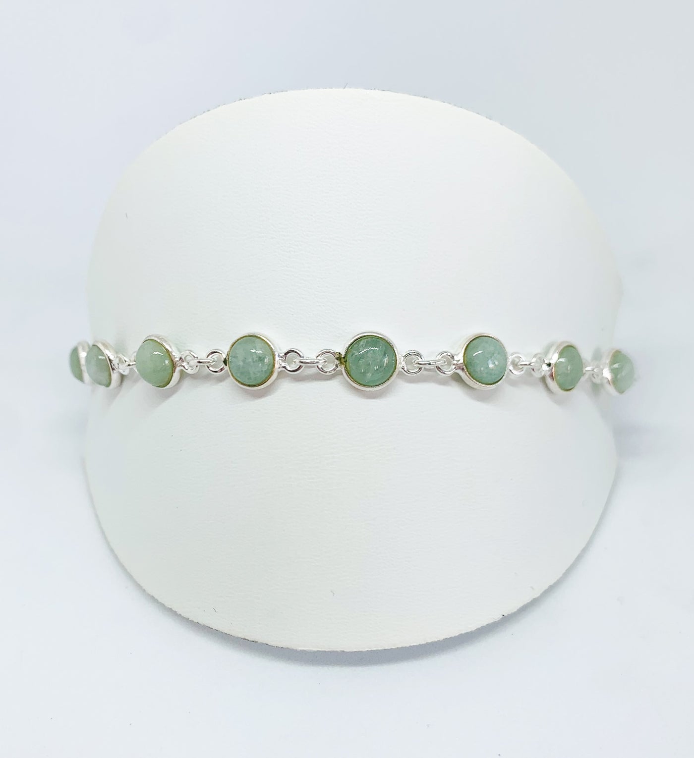 Aquamarine Round Stone Bracelet