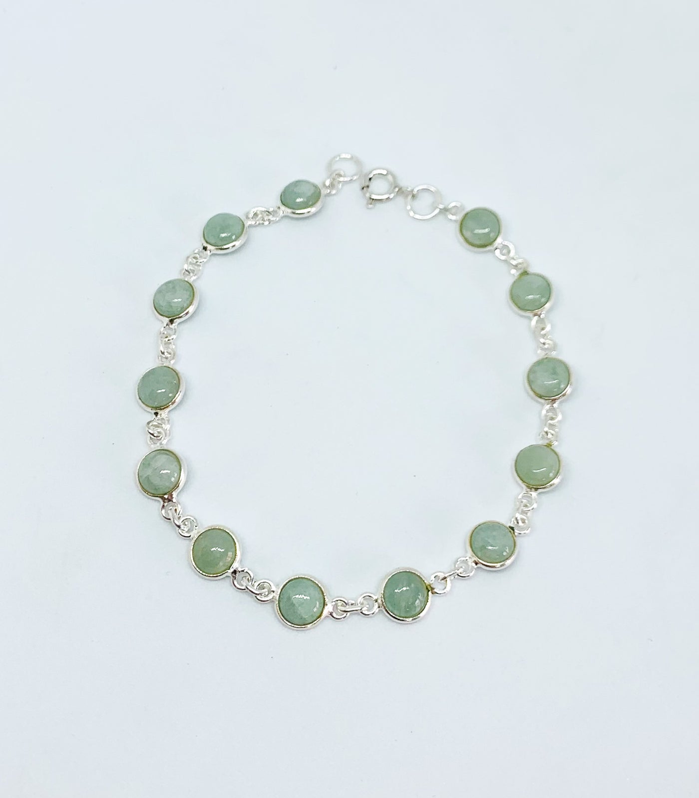 Aquamarine Round Stone Bracelet