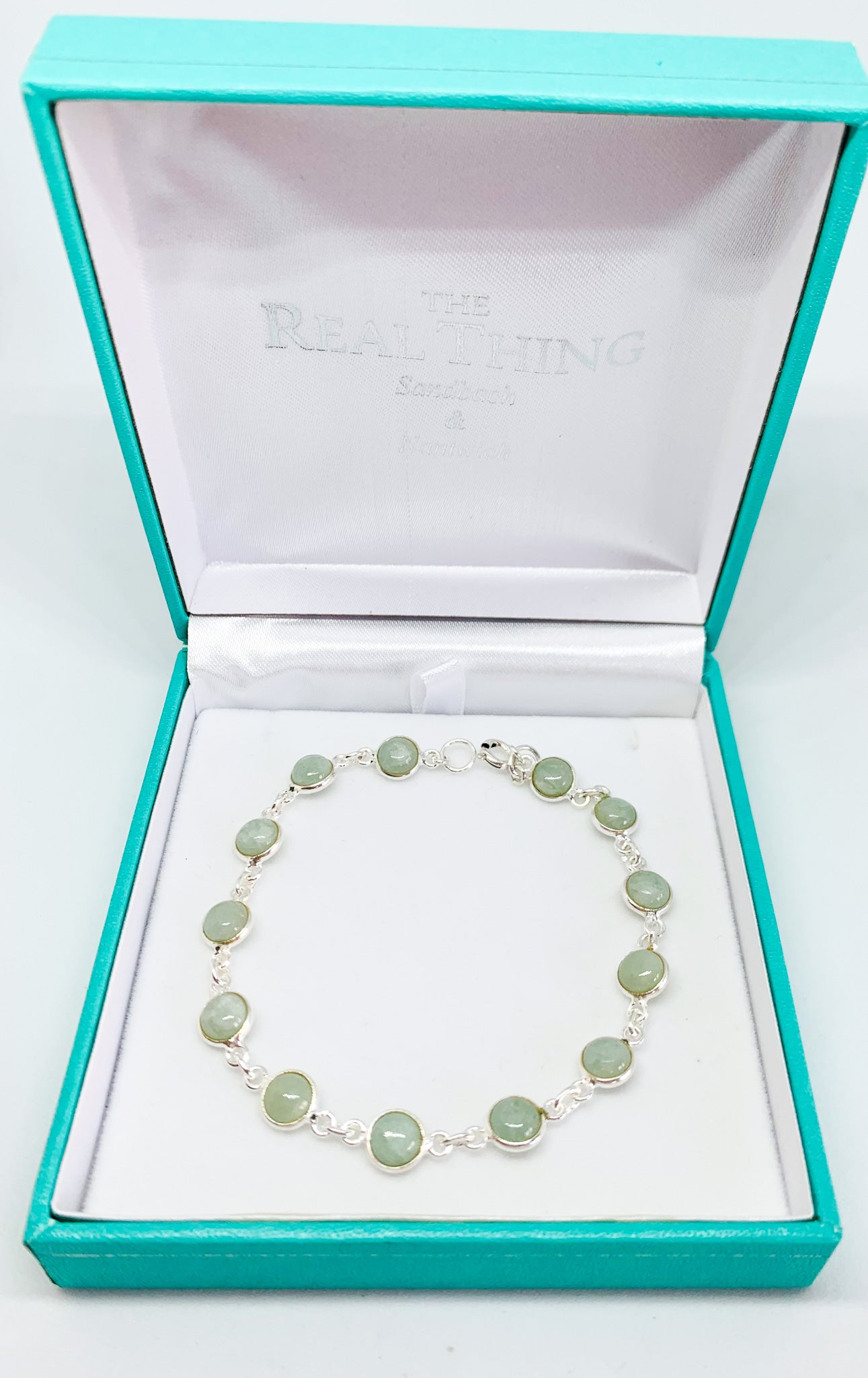 Aquamarine Round Stone Bracelet