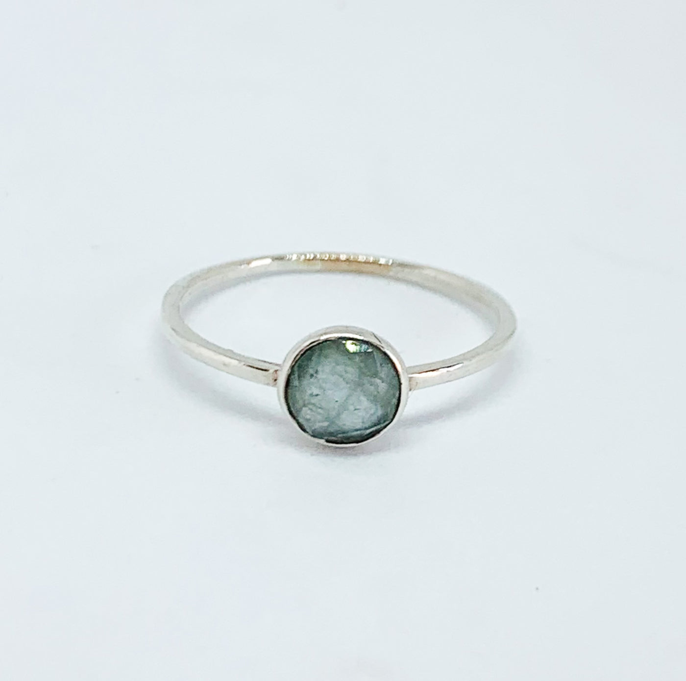 Dainty Facetted Aquamarine Ring