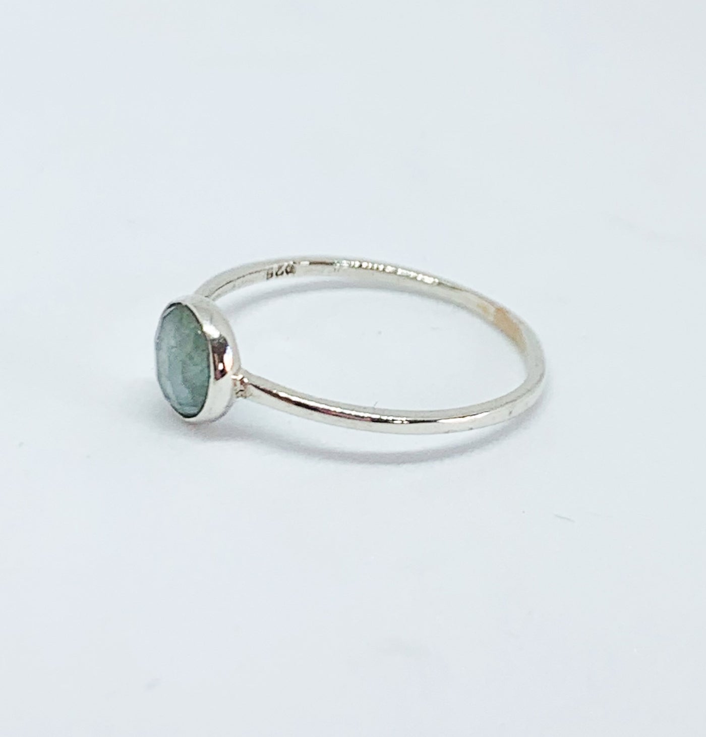 Dainty Facetted Aquamarine Ring