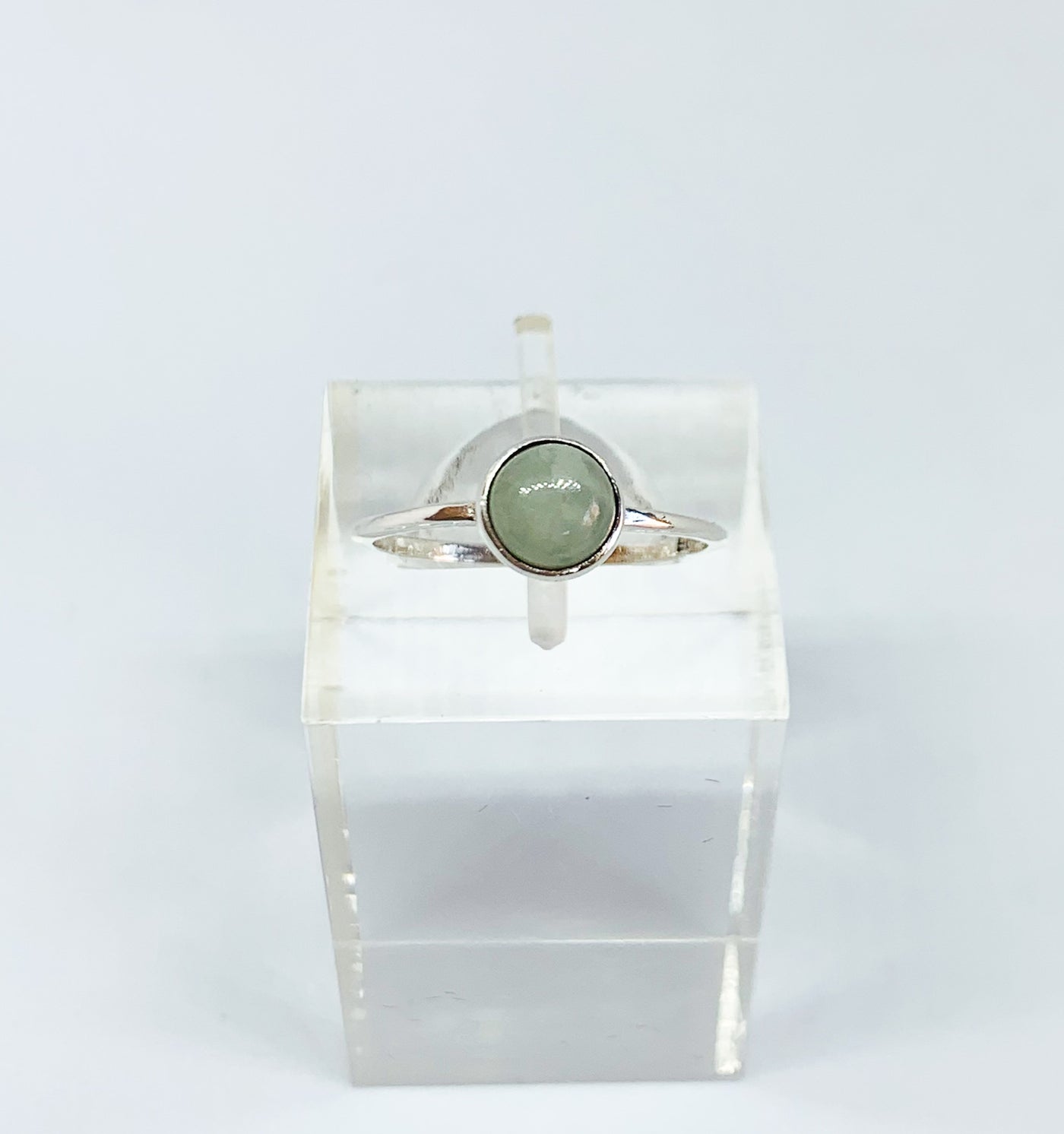 Dainty Round Aquamarine Ring