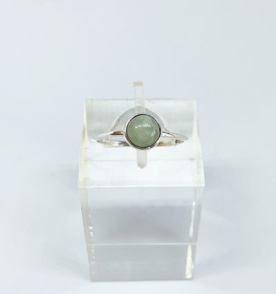 Dainty Round Aquamarine Ring