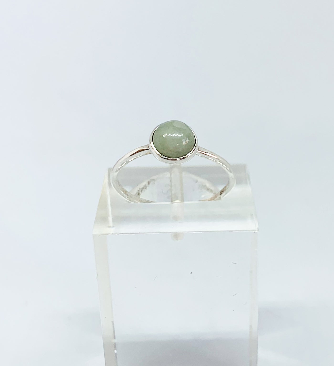 Dainty Round Aquamarine Ring