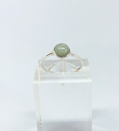 Dainty Round Aquamarine Ring