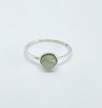 Dainty Round Aquamarine Ring