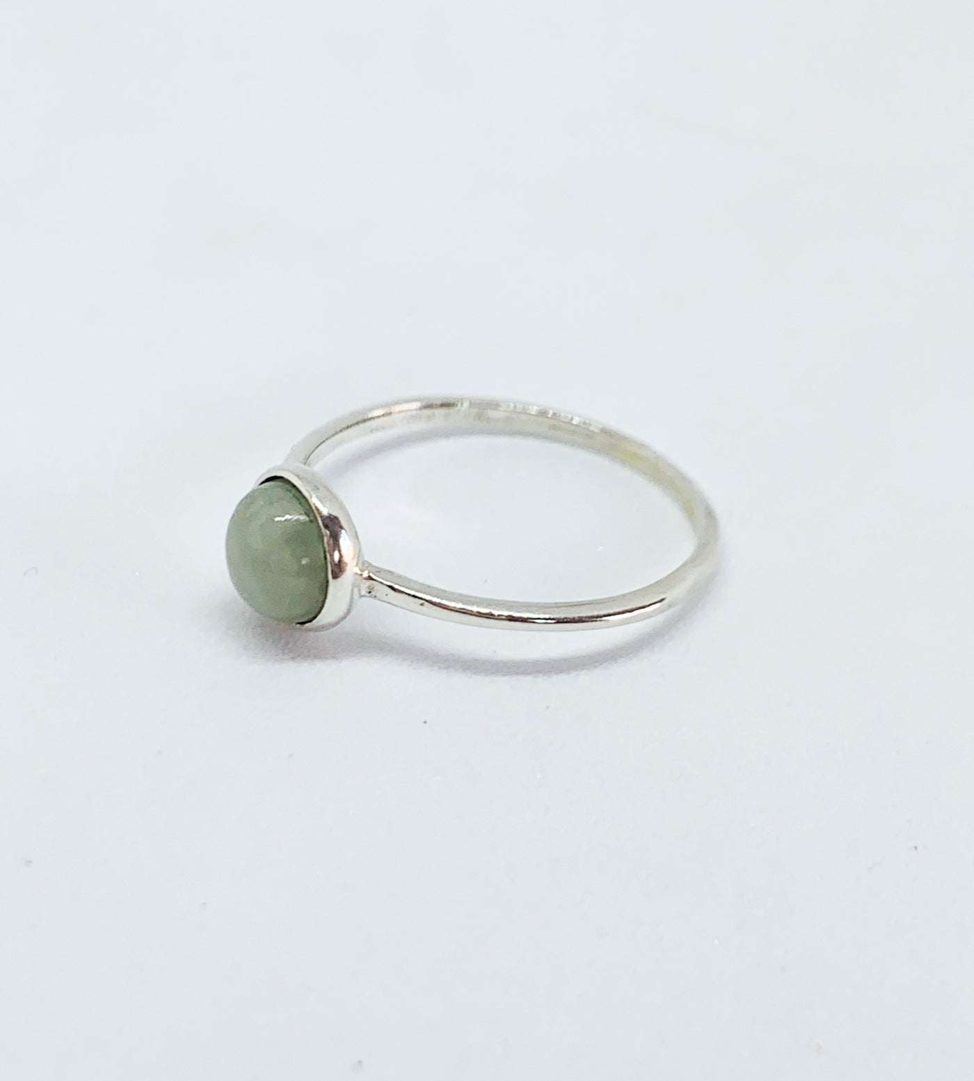 Dainty Round Aquamarine Ring