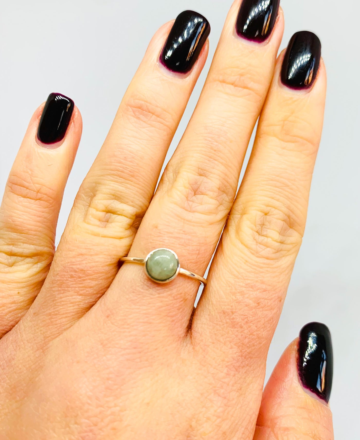 Dainty Round Aquamarine Ring