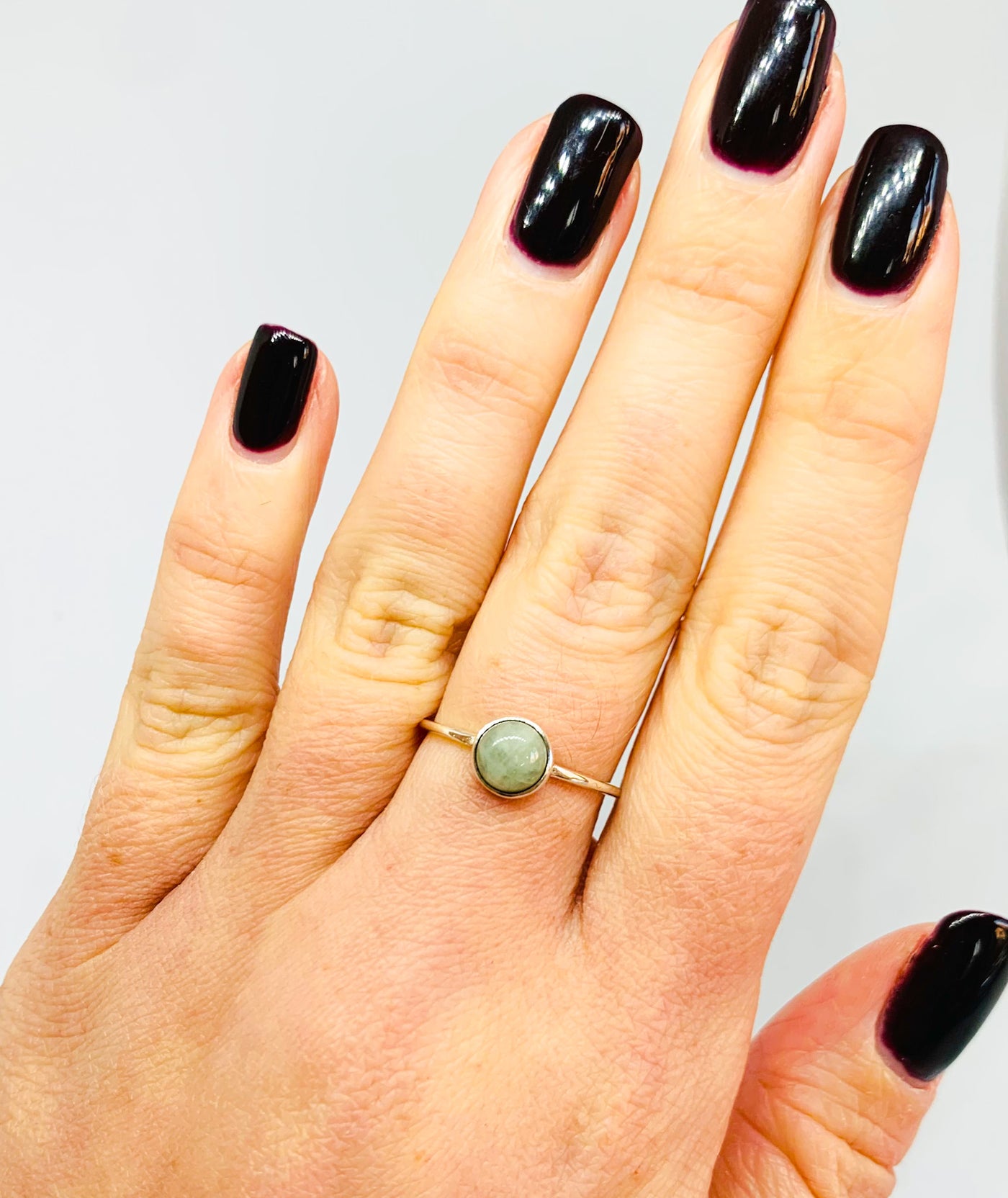 Dainty Round Aquamarine Ring