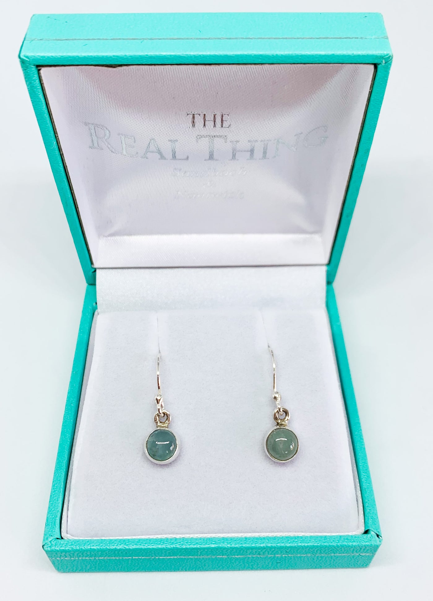 Aquamarine Round Drop Earrings