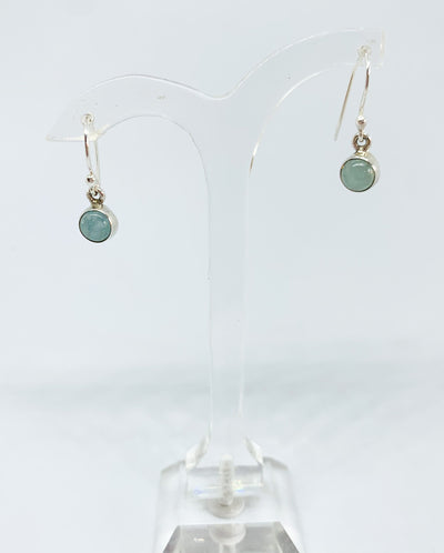 Aquamarine Round Drop Earrings