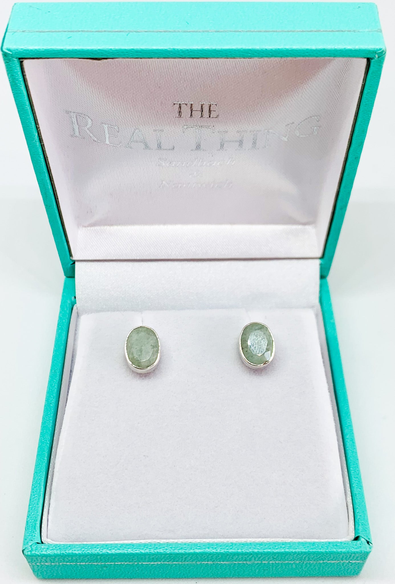 Aquamarine Oval Stud Earrings