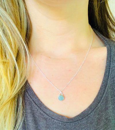 Aquamarine Round Pendant