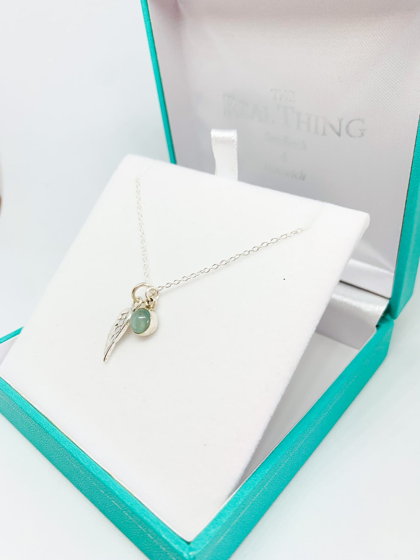 Aquamarine Angel Wing Pendant