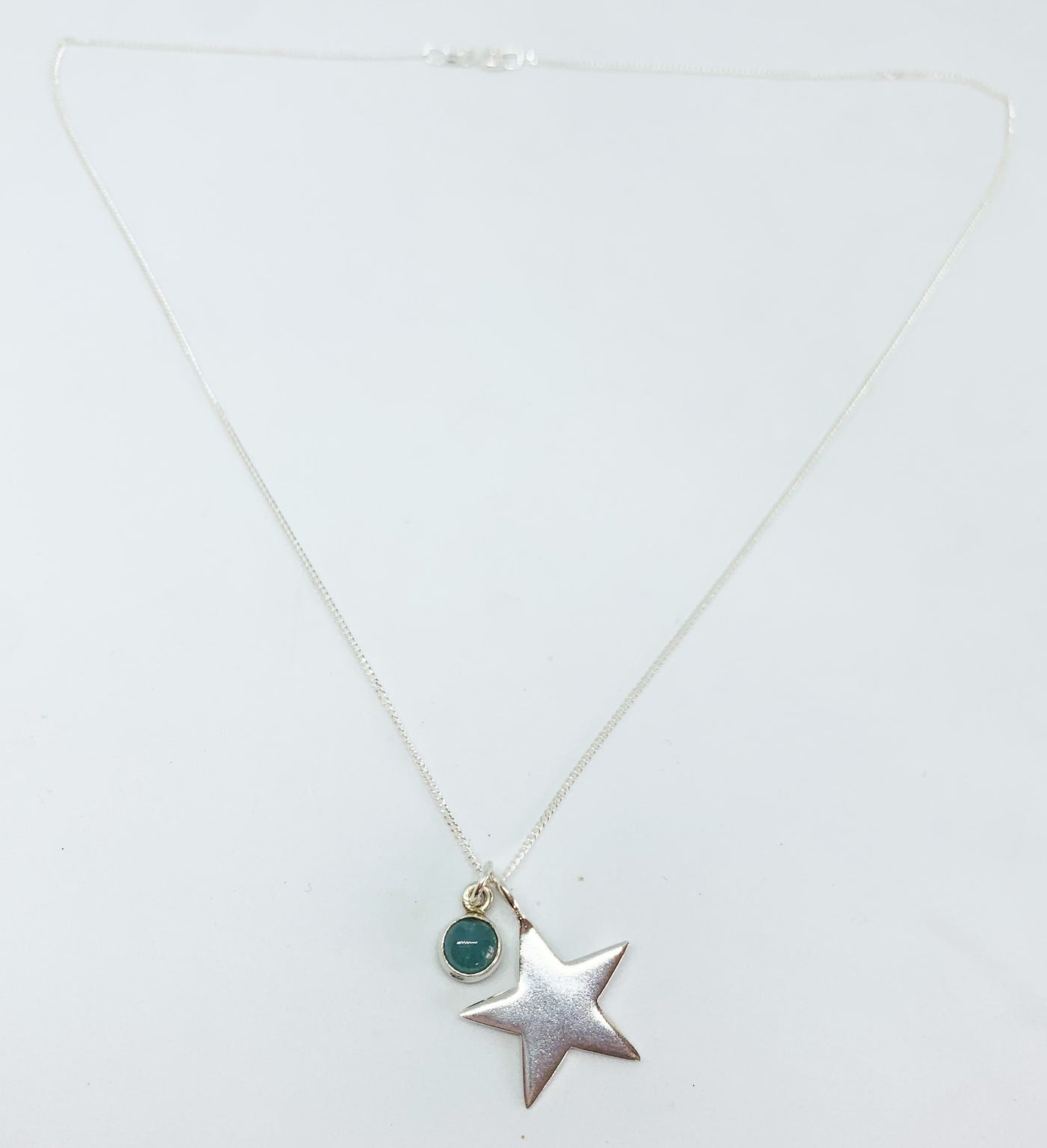 Aquamarine Stone & Star Pendant