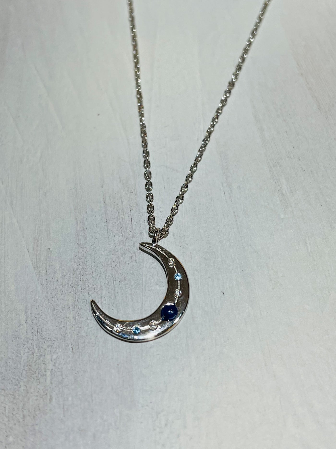 Lapis Moon Crescent Pendant