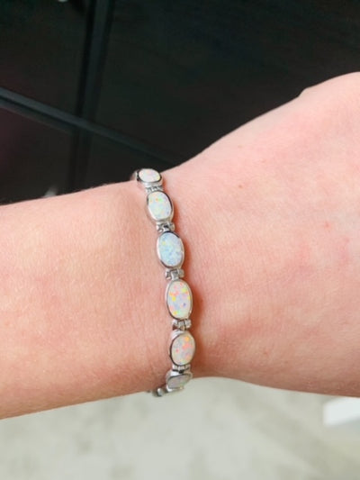 Opal Solid Oval Link Bracelet