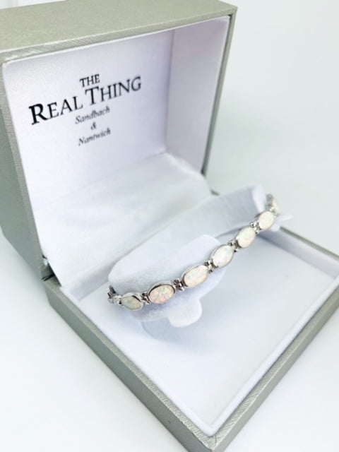 Opal Solid Oval Link Bracelet