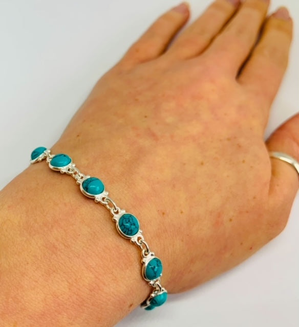 Turquoise Round Link Bracelet