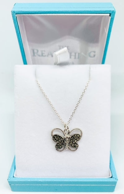 Marcasite Butterfly Pendant