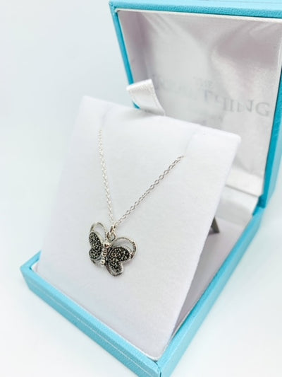 Marcasite Butterfly Pendant