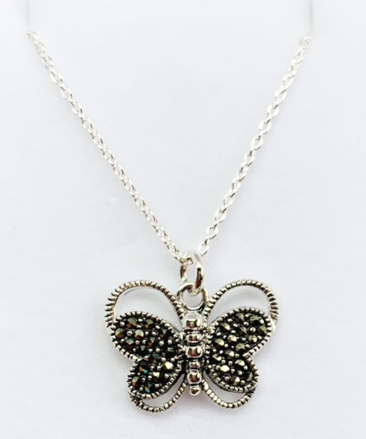 Marcasite Butterfly Pendant