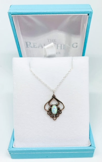 Opal Vintage Fan Pendant