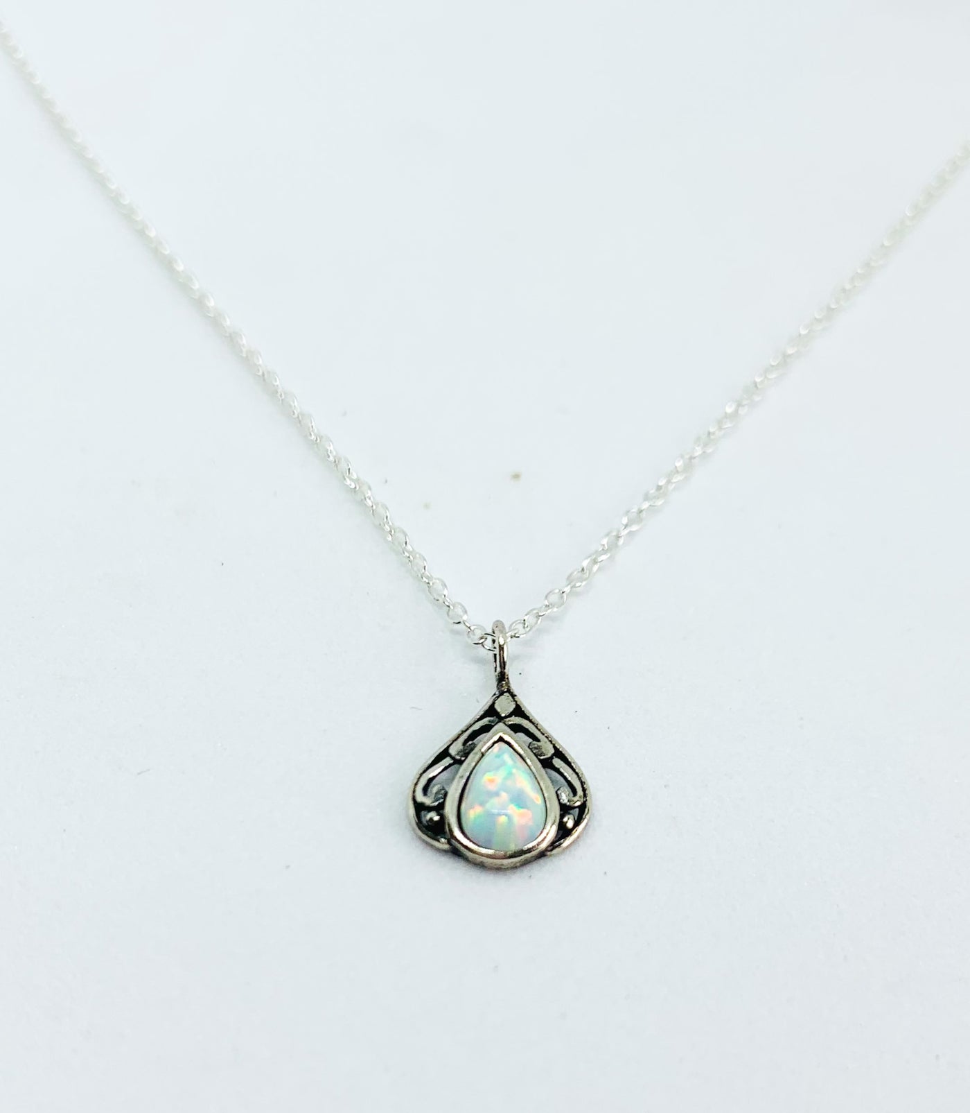 Opal Teardrop Vintage Pendant