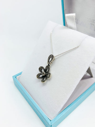 Marcasite Open Flower Pendant