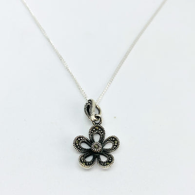 Marcasite Open Flower Pendant