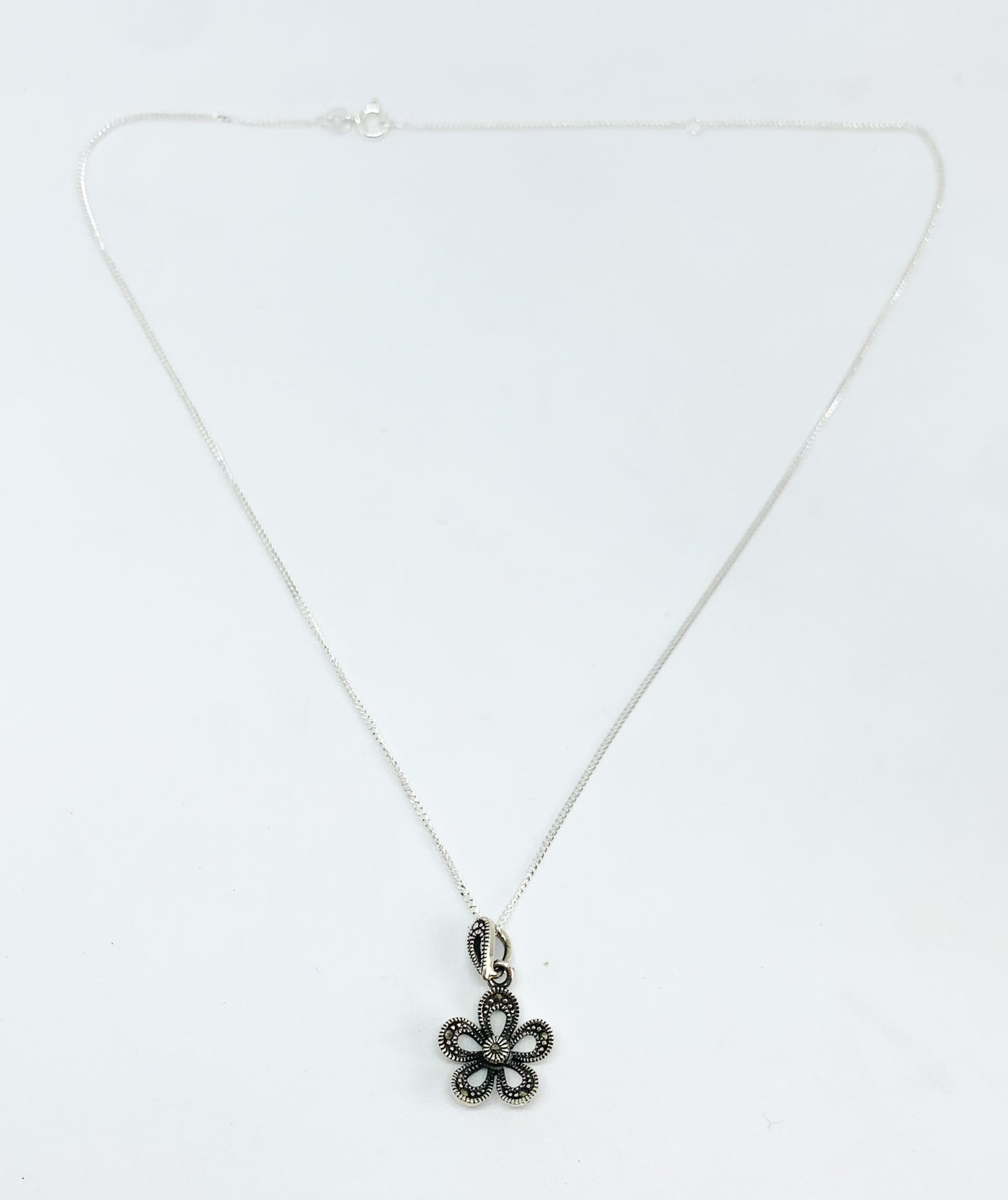 Marcasite Open Flower Pendant