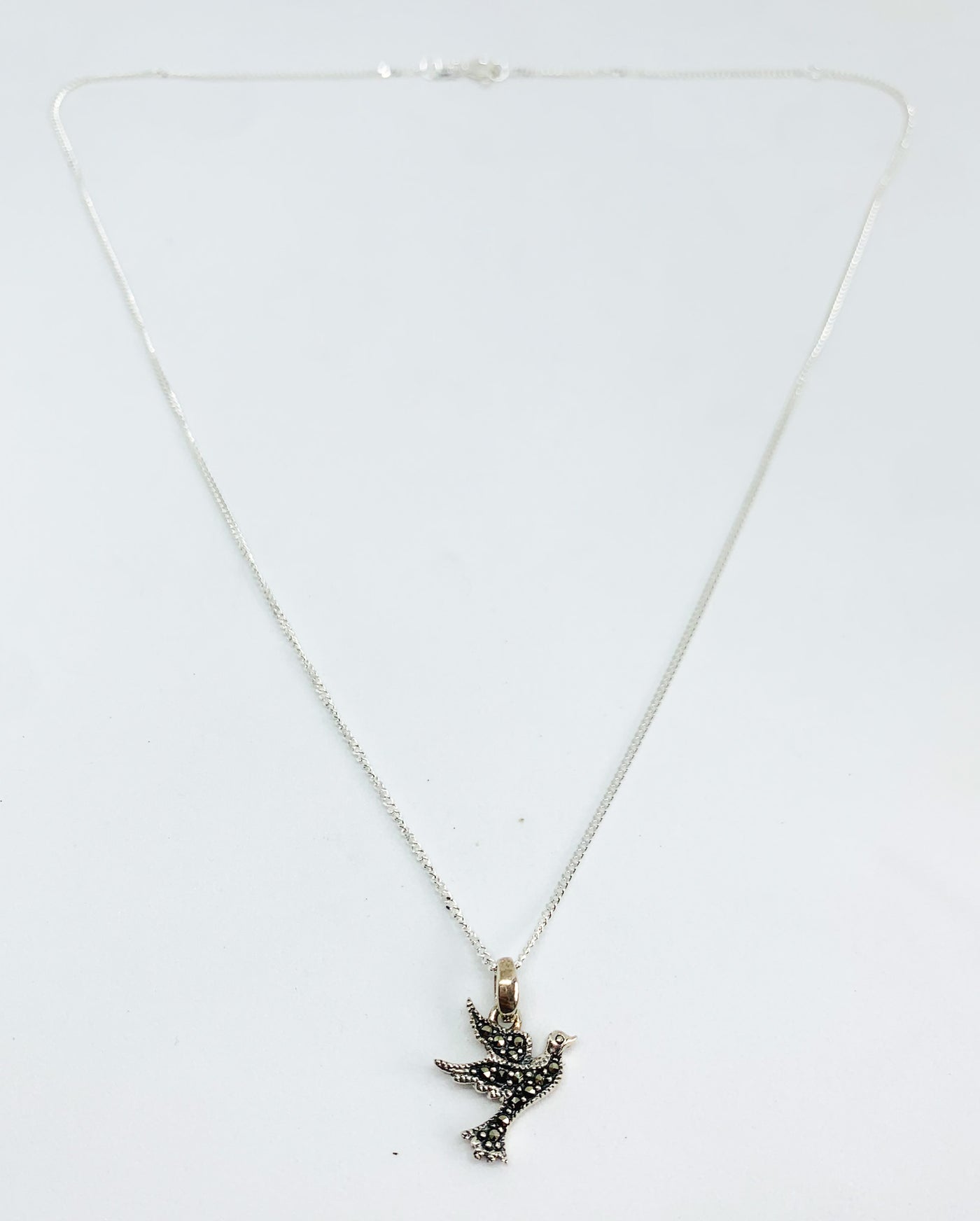 Marcasite Silver Dove Necklace