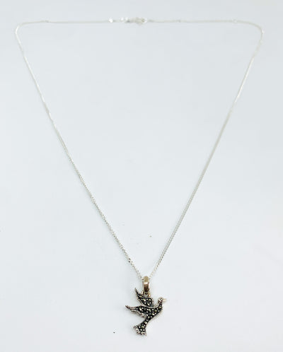 Marcasite Silver Dove Necklace