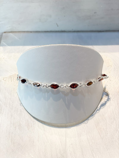 Garnet Marquise Stone Bracelet