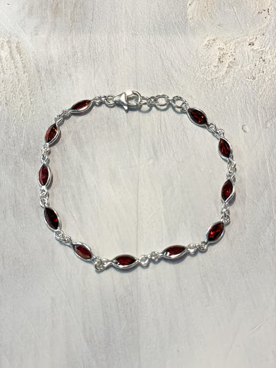 Garnet Marquise Stone Bracelet