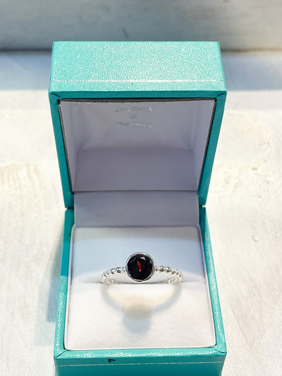 Garnet Bobbled Ring