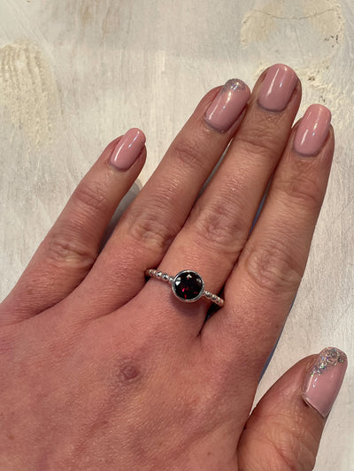 Garnet Bobbled Ring