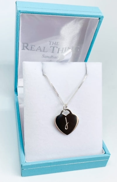 Engravable Heart Lock Pendant