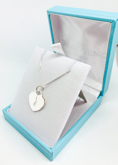 Engravable Heart Lock Pendant