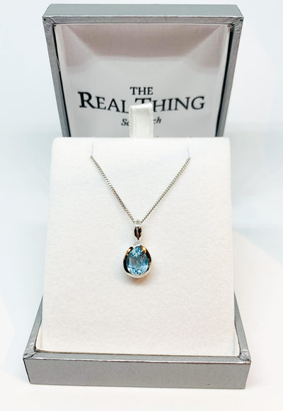 Blue Topaz Pear Drop Pendant