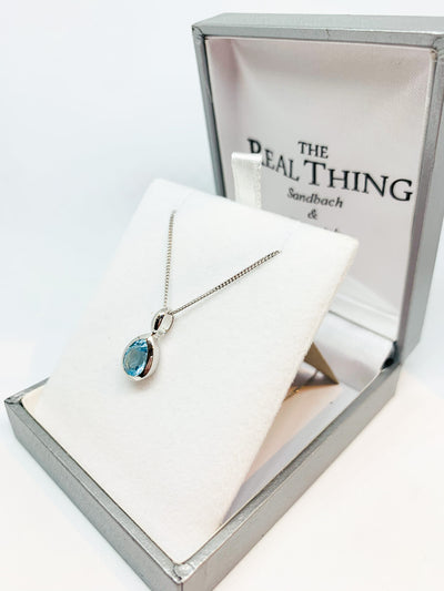 Blue Topaz Pear Drop Pendant