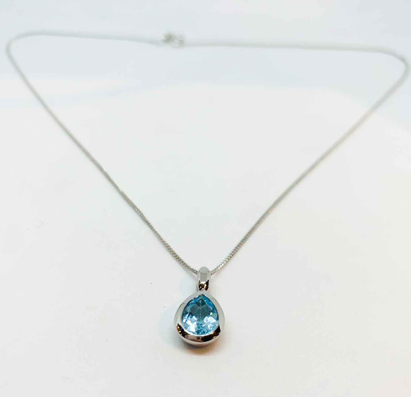 Blue Topaz Pear Drop Pendant