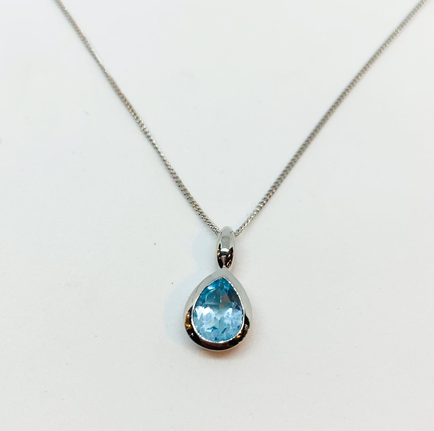 Blue Topaz Pear Drop Pendant