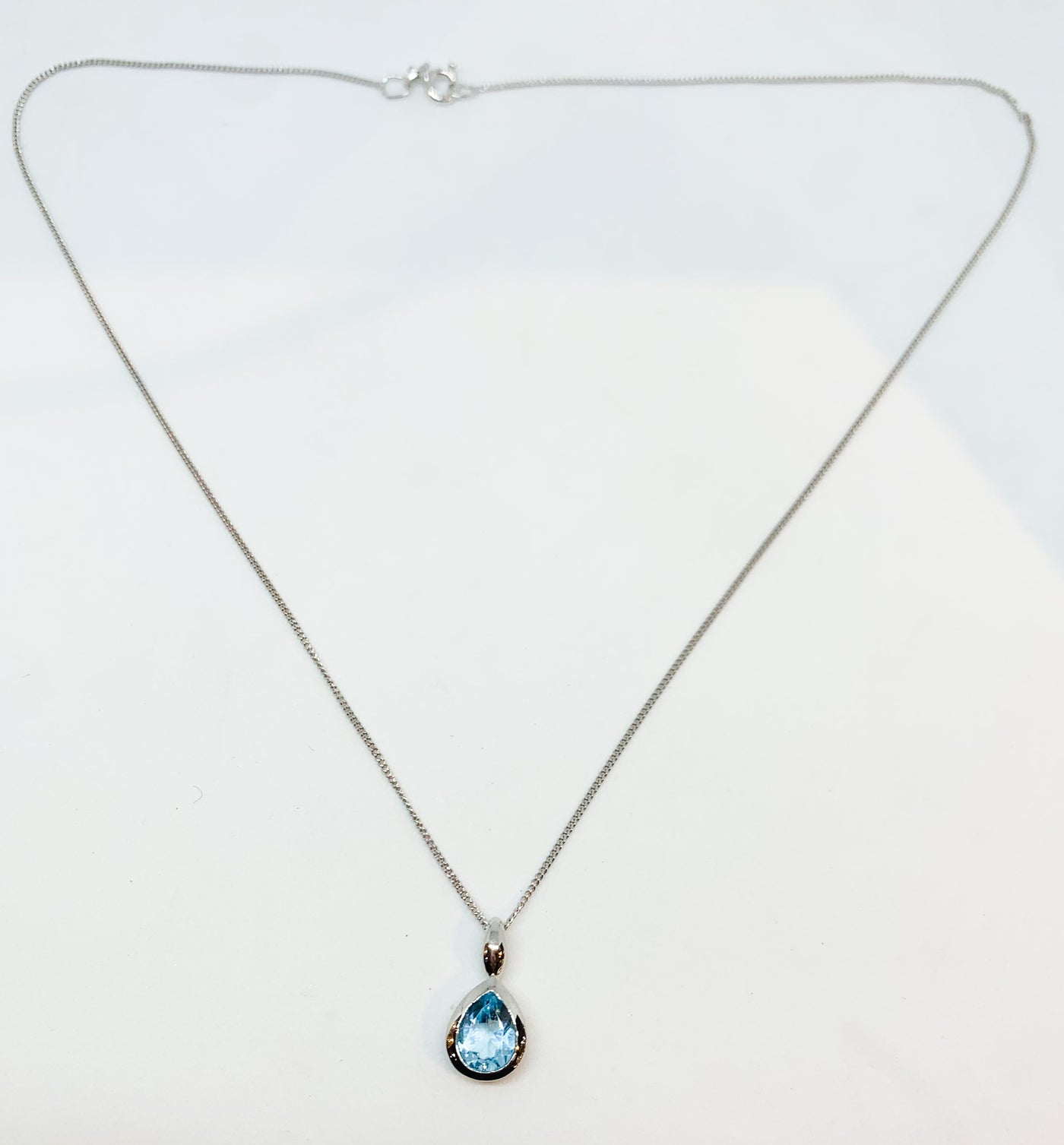 Blue Topaz Pear Drop Pendant